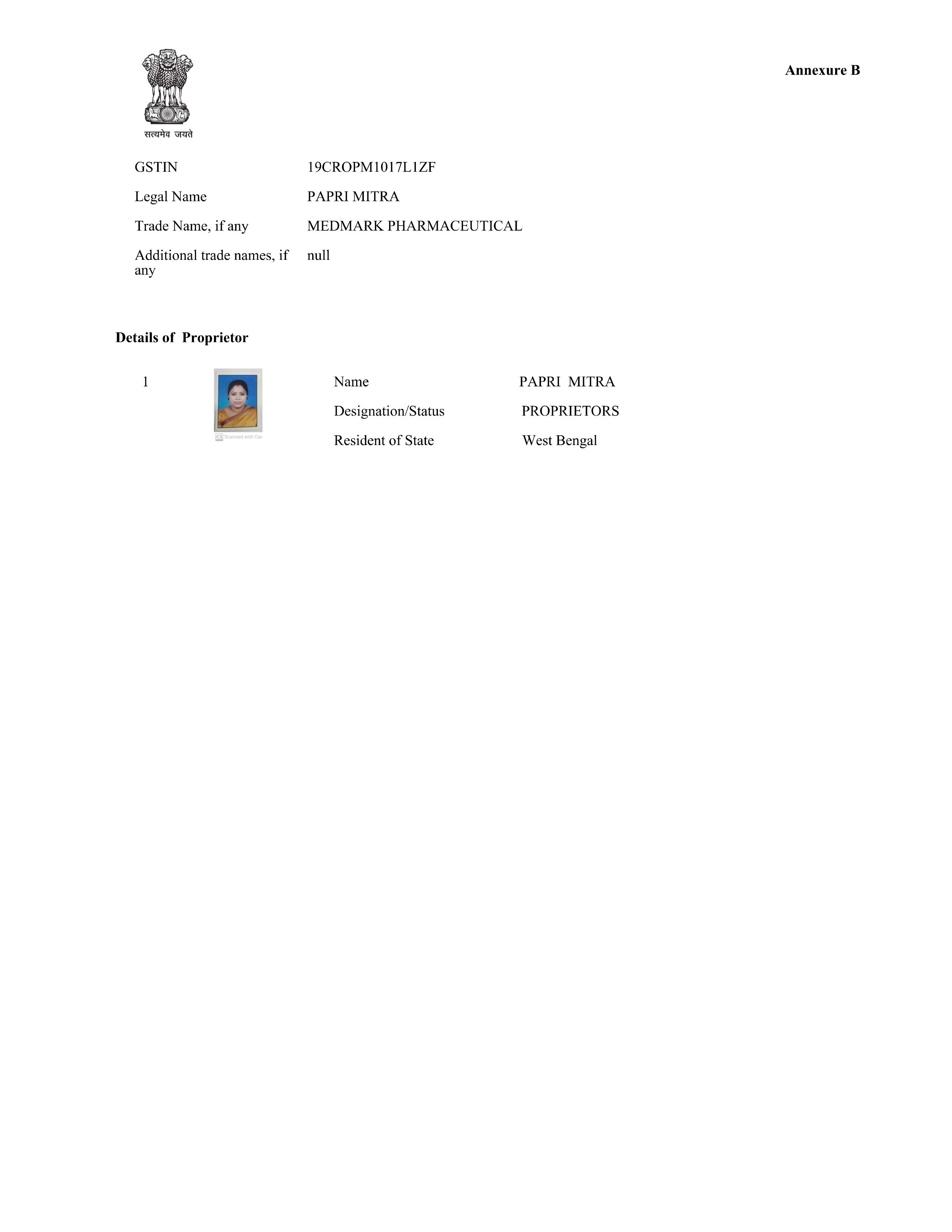 Registration Certificate